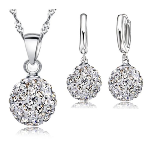 Jewelry - 💎 Necklace And Earrings 925 Sterling Silver Set Bundle